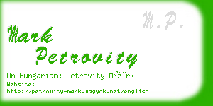 mark petrovity business card